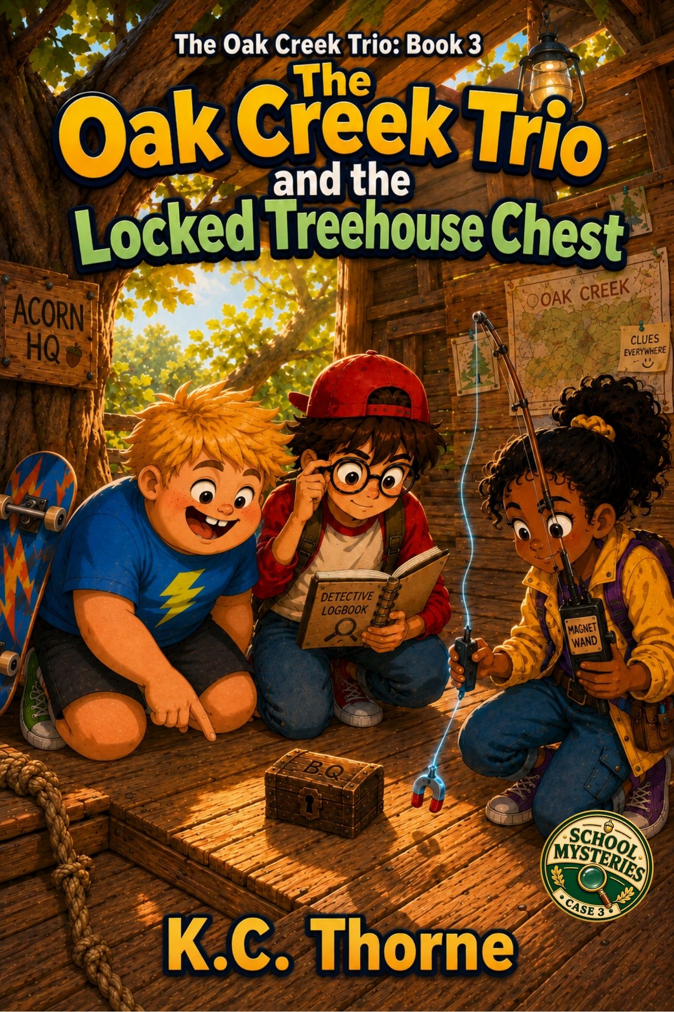Cover of The Oak Creek Trio and the Locked Treehouse Chest